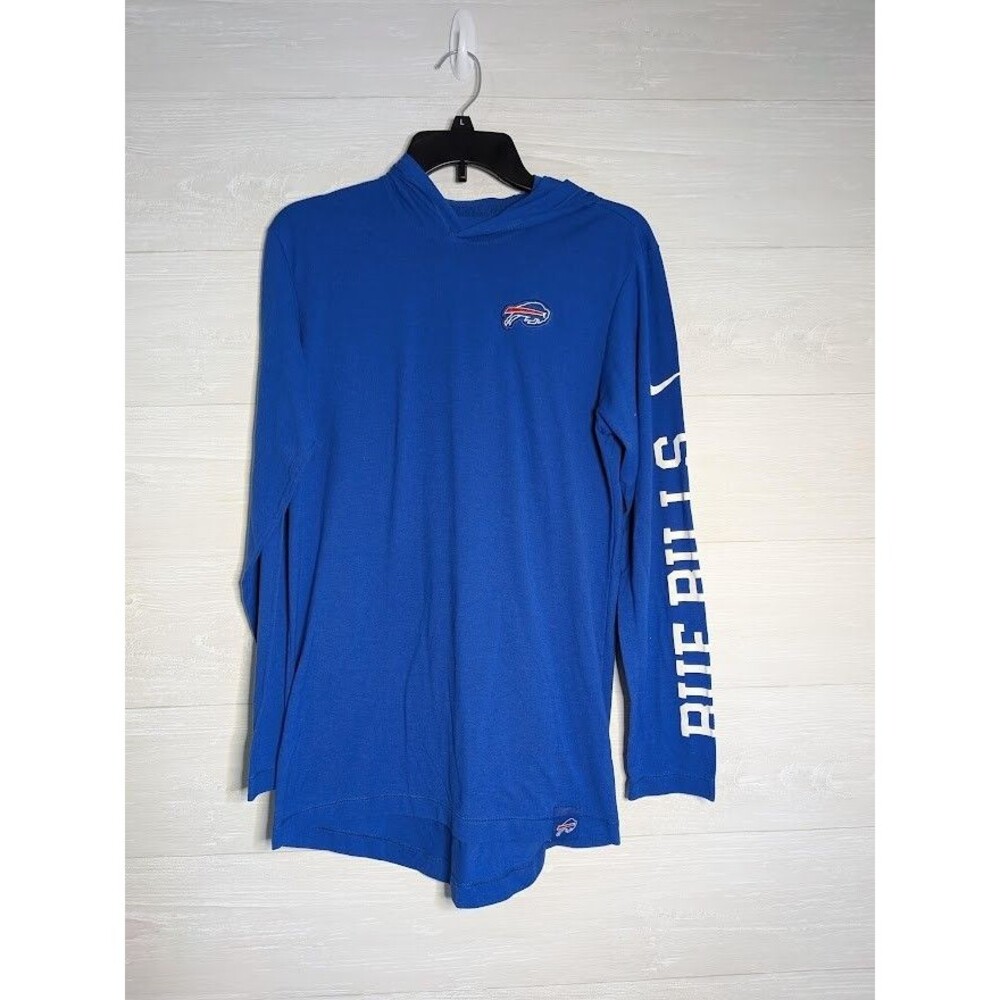 Nike Buffalo Bills Hoodie Shirt Mens Small S Blue Long Sleeve Lightweight NFL